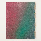 Moderne Glam Red Glittery Kiss lipstick afdrukken Planner (Achterkant)