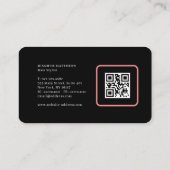 Moderne glam roze neon haarschrift logo qr code visitekaartje (Achterkant)