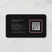 Moderne glam roze neon make-up script qr code busi visitekaartje (Achterkant)