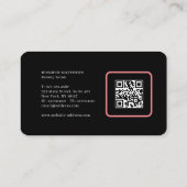 Moderne glam roze neon schoonheidsscript logo qr c visitekaartje (Achterkant)