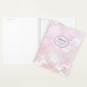 Moderne Glam Roze Zilver Personaliseer Naam Planne Planner (Display)