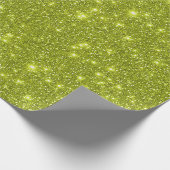 Moderne Glam Shimmer Sparkle Geel Groen Glitter Cadeaupapier (Hoek)