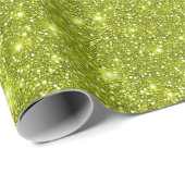 Moderne Glam Shimmer Sparkle Geel Groen Glitter Cadeaupapier (Rol Hoek)