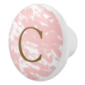 Moderne Glam Spots Pink & White Chic Elegant Keramische Knop (Rechts)