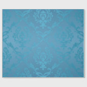  moderne Glam Turquoise Damask Cadeaupapier (Vlak)