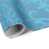  moderne Glam Turquoise Damask Cadeaupapier (Rol Hoek)