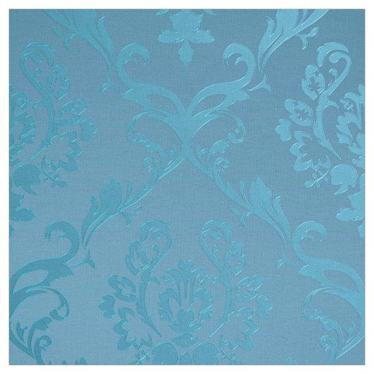 moderne Glam Turquoise Damask Stof (Swatch)