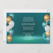 Moderne Glam Virtual Baby Boy Shower Blauwgroen Kaart (Achterkant)