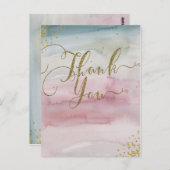 Moderne Glam Waterverf Gold Elegant Hartelijk dank Briefkaart (Voorkant / Achterkant)