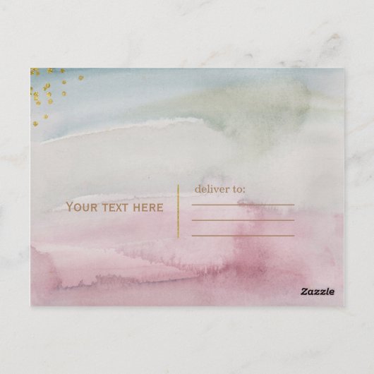 Moderne Glam Waterverf Gold Elegant Hartelijk dank Briefkaart (Achterkant)