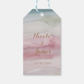 Moderne Glam Waterverf Gold Elegant Hartelijk dank Cadeaulabel (Achterkant)