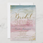 Moderne Glam Waterverf Goud Confetti BRUIDSDUITEN Kaart (Voorkant)