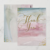 Moderne Glam Waterverf Goud Elke Dank Je Briefkaart (Voorkant / Achterkant)