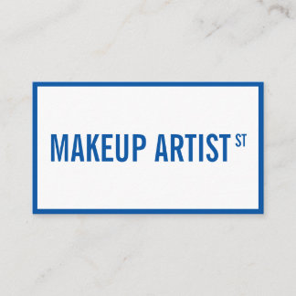 Moderne glam wit blauw straat teken make-up artist visitekaartje