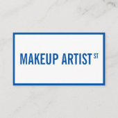 Moderne glam wit blauw straat teken make-up artist visitekaartje (Voorkant)