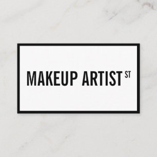 Moderne glam witte zwarte straat teken make-up art visitekaartje