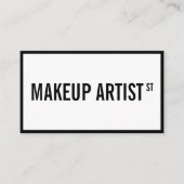 Moderne glam witte zwarte straat teken make-up art visitekaartje (Voorkant)