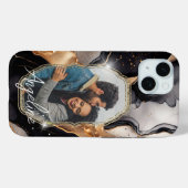 Moderne Glam Zwart en Goud Naam en Foto Case-Mate iPhone Case (Achterkant (horizontaal))