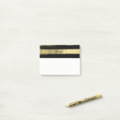 Moderne Glam Zwart & Goud Kwast Streep Stijlvol Post-it® Notes (Op bureau)