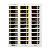 Moderne Glam Zwart & Goud Rode Harten Valentijn Etiket (Full Sheet)