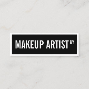 Moderne glam zwart wit straat teken make-up artist mini visitekaartje