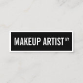 Moderne glam zwart wit straat teken make-up artist mini visitekaartje (Voorkant)
