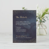 Moderne glamnacht faux gouden glitter detail kaart (Staand voorkant)