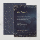 Moderne glamnacht faux gouden glitter detail kaart (Voorkant / Achterkant)