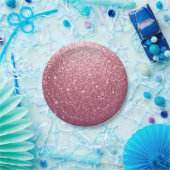 Moderne Glamorous Pink Glitter Verjaardag Papieren Bordje (Feest)