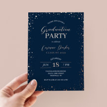 Moderne Glamour Afstudeerfeest Folie Uitnodiging