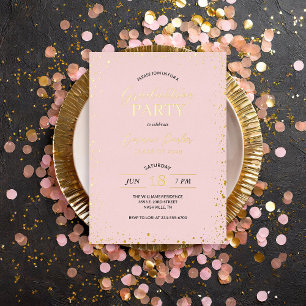 Moderne Glamour Afstudeerfeest Folie Uitnodiging