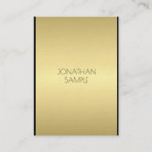 Moderne Glamour Elegant Zwart Goud Elite Esthetisc Visitekaartje (Voorkant)