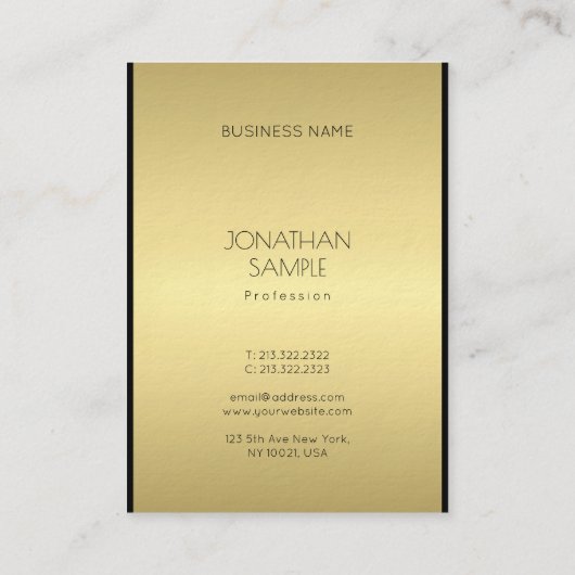 Moderne Glamour Elegant Zwart Goud Elite Esthetisc Visitekaartje (Achterkant)