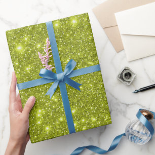 Moderne glamour glans sparkelen geel groen glitter cadeaupapier