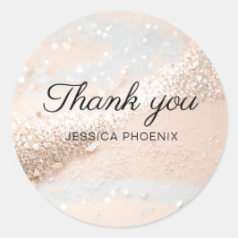 Moderne Glamour Glitter Classic Round Sticker