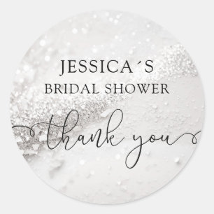 Moderne Glamour Glitter Classic Round Sticker