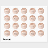 Moderne Glamour Glitter Classic Round Sticker (Vel)