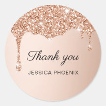 Moderne Glamour Glitter Classic Round Sticker