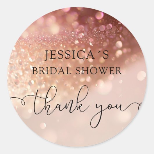 Moderne Glamour Glitter Classic Round Sticker (Voorkant)