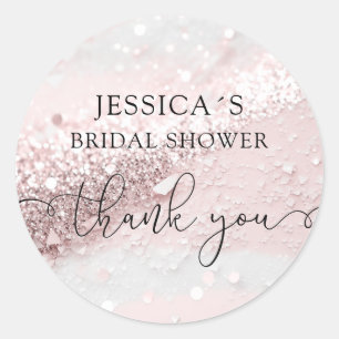 Moderne Glamour Glitter Classic Round Sticker
