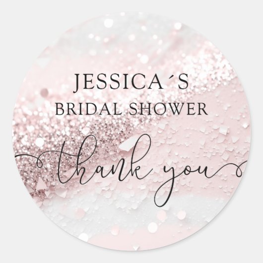 Moderne Glamour Glitter Classic Round Sticker (Voorkant)