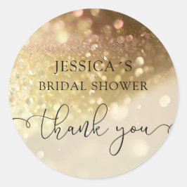 Moderne Glamour Glitter Classic Round Sticker