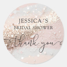 Moderne Glamour Glitter Classic Round Sticker