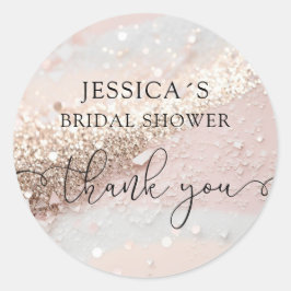 Moderne Glamour Glitter Classic Round Sticker