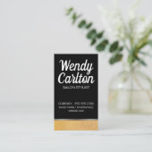 Moderne Glamour Glitter / Zwart Visitekaartje (Staand voorkant)