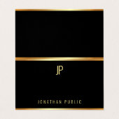 Moderne Glamour Goud Elegante Professionele Sjablo Visitekaartje (Buitenkant ongevouwen)