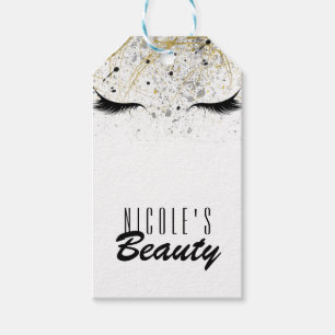 Moderne Glamour Goud Zilver Zwart Wimpers Schoonhe Cadeaulabel