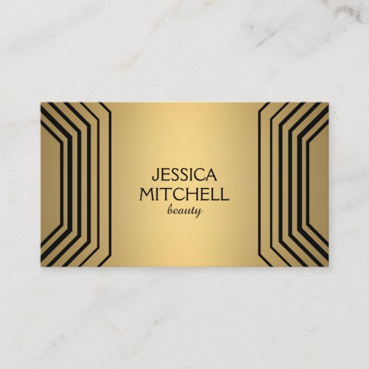 Moderne Glamour in Goud Schoonheid, Make-up, Bouti Visitekaartje (Voorkant)