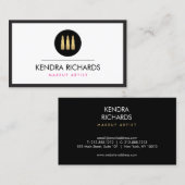 Moderne Glamour Lipstick Trio Make-up Artiest Visitekaartje (Voorkant / Achterkant)