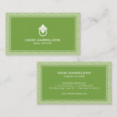 Moderne Glamour Realtor, Onroerend goed Groen Visitekaartje (Voorkant / Achterkant)